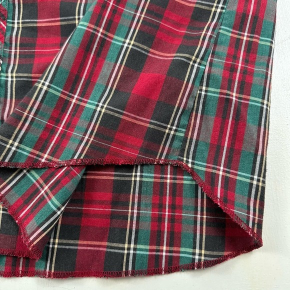 Vtg Wrangler Short Sleeve Western Shirt Men Size XL Pearl Snap Green Red Plaid - Picture 4 of 11